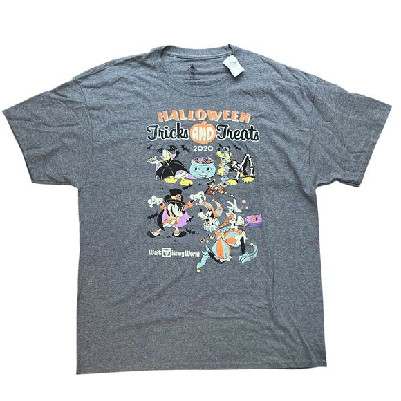 Disney Halloween T Shirt Adult XL Grey Parks Parade Donald Mickey Goofy Vampire - Picture 8 of 8
